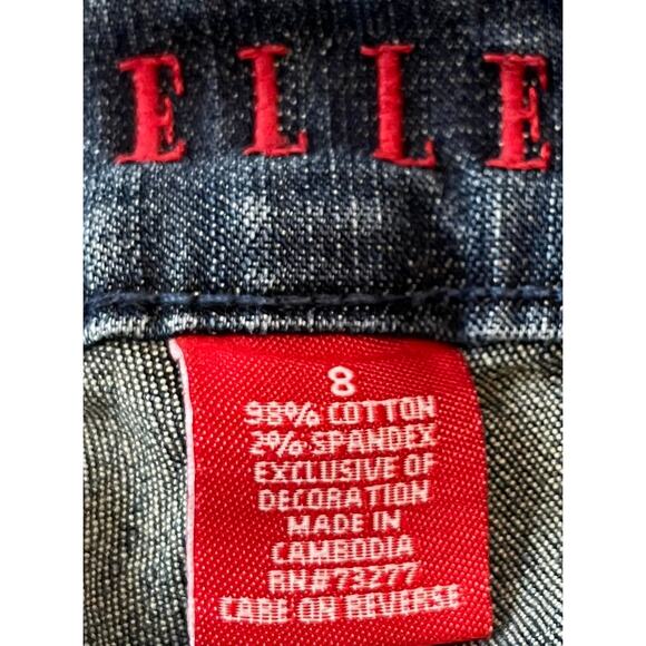 ELLE HIGH-RISE CAPRI JEANS, WOMENS, 8 (32 WAIST), DENIM BLUE-SLIGHTLY DISTRESSED - Picture 10 of 11